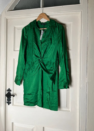 Stradivarius Green Shirt Dress / Mini Dress, brand: Stradivarius, condition: Very good, size: M / 10, £7.00, £8.05 includes Buyer Protection Pro