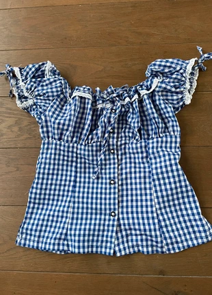 Dirndl Tiroler Oktoberfest blouse maat 38 blauw wit nieuw zonder prijskaartje, marca: Peru Xclusive, estado: Nuevo sin etiquetas, tamaño: M / 38 / 10, 17,50 €, 19,08 € Protección al comprador incluida