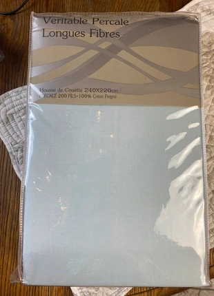 1 housse de couette haute gamme 240/220 percale de coton 200fils, marca: Coton, estado: Muy bueno, tamaño: King Size (220-240 cm x 220-260 cm), 45,00 €, 47,95 € Protección al comprador Pro incluida