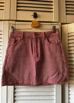 old topshop moto woven red and white houndstooth mini skirt, brand: Topshop, condition: Good, size: S / UK 8-10, £5.00, £5.95 includes Buyer Protection