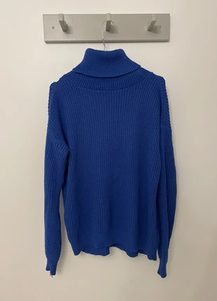 Pull col roulé en maille bleu, brand: Boohoo, condition: Good, size: S / 36 / 8, €5.00, €5.95 includes Buyer Protection