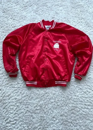 Veste satinée américaine vintage rouge – Lakeside Bulldogs / varsity USA 90s pour homme / taille L, marque: aubura, état: Très bon état, taille: L, 24,90 €, 26,85 € Protection acheteurs incluse