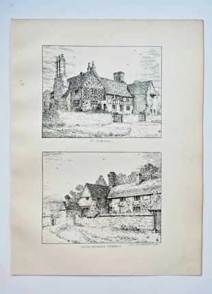 Examples of houses at gomshall & abinger hammer, surrey - antique print - 1889, brand: NO LABEL, condition: Good, £7.49, £8.56 includes Buyer Protection Pro