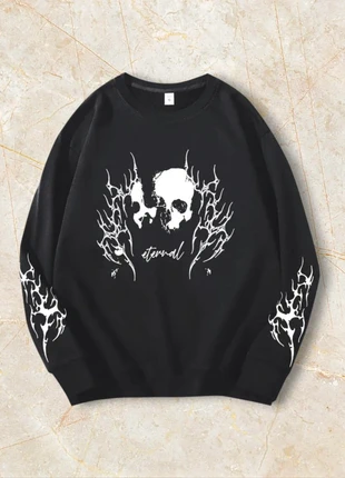 Sweat-Shirt Tête de Mort  Y2K 90s Taille M  – Crewneck Old School Americain Streetwear, marca: y2k, estado: Muito bom, tamanho: M / 38 / 10, €36.00, €38.50 inclui Proteção do Comprador Pro