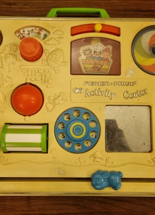 🧸 jeu tableau d’activités – Fisher Price (années 70), marque: Fisher Price, état: Satisfaisant, taille: 9-12 mois / 74 cm, 7,00 €, 8,05 € Protection acheteurs incluse