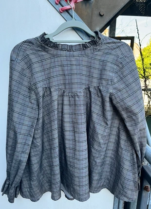 Japanese-Style Check Pattern Blouse – Elegant & Minimal, état: Bon état, taille: XS / 34 / 6, 8,00 €, 9,10 € Protection acheteurs incluse