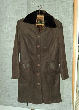 Veste 3/4 en croûte de cuir rétro, merk: les filles d'à cote, staat: Heel goed, maat: L / 40 / 12, € 50,00, € 53,20 inclusief Kopersbescherming