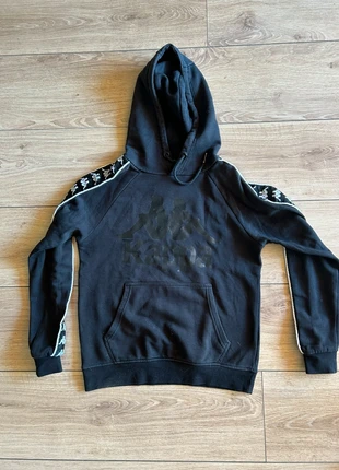 Pull haut Kappa vintage noir à bandes blanches brodées – Homme taille XS, brand: Kappa, condizioni: Ottime, taglia: XS, €4.99, €5.94 include la Protezione acquisti