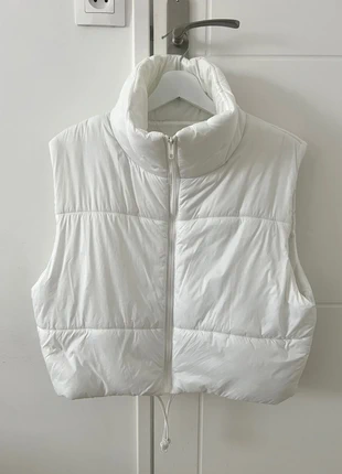 Doudoune sans manches courte blanche taille S, staat: Heel goed, maat: S / 36 / 8, € 5,00, € 5,95 inclusief Kopersbescherming