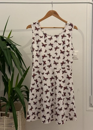 💟 FB Sister robe à bretelles larges, imprimé papillons, coupe évasée, taille XL (1212), brand: FB Sister, condition: Very good, size: XL / 42 / 14, €7.00, €8.05 includes Buyer Protection