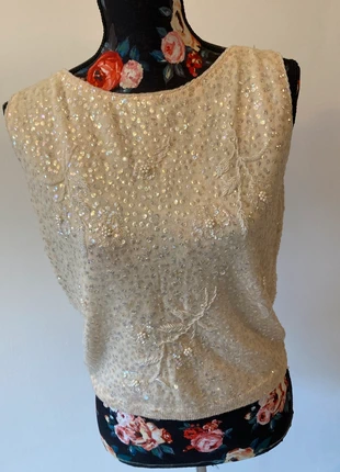 #vintage 60’s sweater vest with sequins decoration, brand: Vintage Dressing, condition: Good, size: S / 8, £20.00, £21.70 includes Buyer Protection