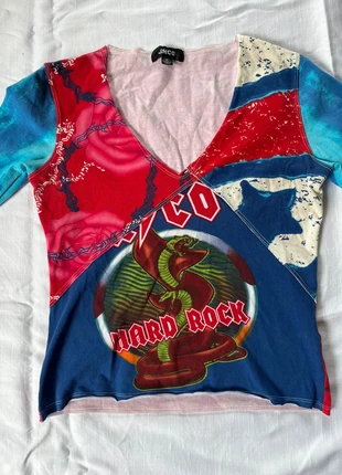 T-shirt patchwork imprimé hard rock style y2k, brand: JNCO, condition: Very good, size: M / 38 / 10, €18.00, €19.60 includes Buyer Protection