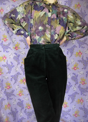 pantalon taille haute  à pinces en velours côtelé vert forêt, brand: Vintage Dressing, condition: Very good, size: S / 36 / 8, €36.00, €38.50 includes Buyer Protection Pro
