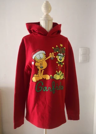 🎅 Sweat à capuche Garfield de Noël - H&M (12-14 ans) 🎄, brand: H&M, condizioni: Ottime, taglia: 12 anni / 152 cm, €19.80, €21.49 include la Protezione acquisti