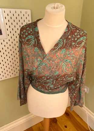 Green and bronze floral Wrap top., brand: By One, condition: New without tags, size: XL / 42 / 14, €10.00, €11.20 includes Buyer Protection