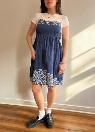 Y2K navy summer midi dress, brand: Vintage, condition: Very good, size: M / 10, £15.00, £16.45 includes Buyer Protection