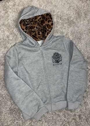 Veste zip gris capuche léopard 2000s taille L, marque: y2k, état: Très bon état, taille: L, 45,90 €, 48,90 € Protection acheteurs (Pro) incluse