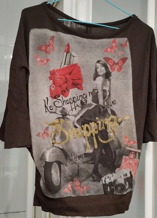 Jersey Vintage con serigrafía y manga murciélago, marca: Vintage Dressing, estado: Muy bueno, tamaño: S, 6,50 €, 7,53 € Protección al comprador incluida