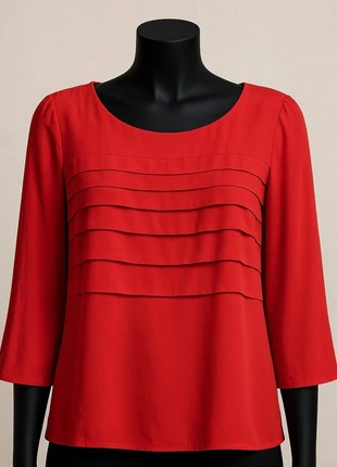 Per Una Red Women’s Blouse Horizontal Pleats Elegant Top Size UK 10, brand: Per Una, condition: Very good, size: M / UK 12-14, £3.50, £4.38 includes Buyer Protection