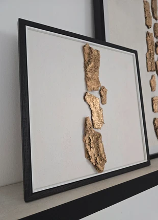 Handmade 3D Textured Framed Artwork | Gold Bark Abstract Wall Art | Modern Minimalist Decor 30x30cm, brand: @textureartlover, condition: New with tags, £40.00, £42.70 includes Buyer Protection