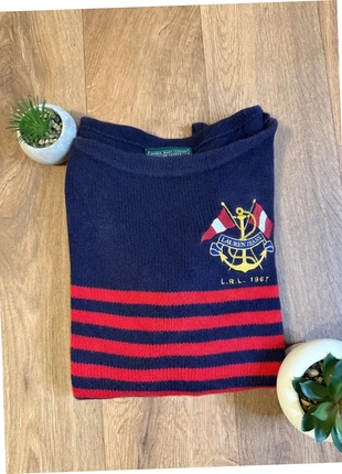 Pull boutonné Lauren Jeans style marinière bleu rayures rouges taille S – Bon état, merk: Lauren Ralph Lauren, staat: Goed, maat: S, € 19,00, € 20,65 inclusief Kopersbescherming