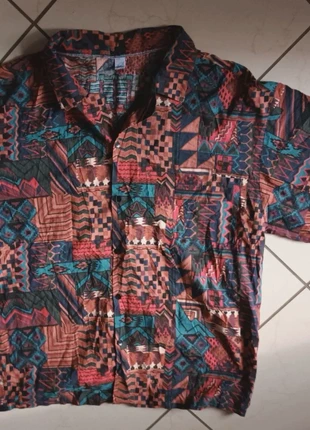 Vintage 80's aztec pattern shirt camicia estiva azteca, estado: Muy bueno, tamaño: XXL, 35,55 €, 38,03 € Protección al comprador incluida