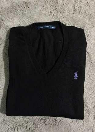 Pull Ralph Lauren Col en V Noir Logo brodé Violet - Taille M 004, brand: Ralph Lauren, condition: Very good, size: M / 38 / 10, €35.00, €37.45 includes Buyer Protection