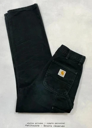 Jean Carhartt wip Noir Loose Single Knee Pant Large Baggy Carpenter Workwear - S w28 /1737R, marque: Carhartt, état: Très bon état, taille: W28 | FR 38, 49,00 €, 52,15 € Protection acheteurs (Pro) incluse