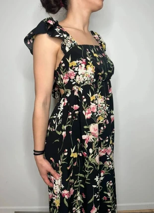 Robe longue d'été, dos nu noire à motif fleur, Taille S/M, brand: Cloothes, condizioni: Ottime, taglia: S / IT 40 / EU 36, €9.00, €10.15 include la Protezione acquisti