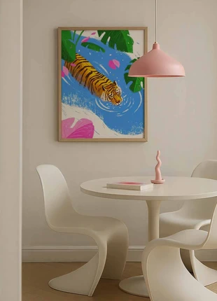 Grote tijger aan het zwemmen Poster available in multiple sizes / Poster in meerdere formaten, estado: Muito bom, €9.00, €10.15 inclui Proteção do Comprador Pro