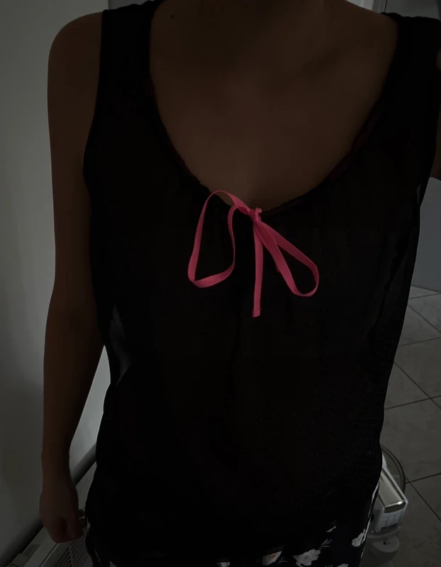 Blouse transparente noire effet nuisette Esprit - Esprit transparent nightie effect blouse - photo numéro 7