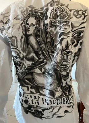 Chemise blanche avec design chicano dos, brand: Macro, condition: Good, size: S, €6.00, €7.00 includes Buyer Protection