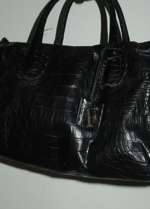 Sac Furla Vintage Cuir Croco Noir, marque: Furla, état: Satisfaisant, 69,99 €, 74,19 € Protection acheteurs incluse