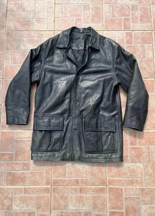 Manteau Long en Cuir Noir Vintage 90s 00s Y2K Patiné - Taille L, brand: Vintage Dressing, condition: Very good, size: L, €30.00, €32.20 includes Buyer Protection