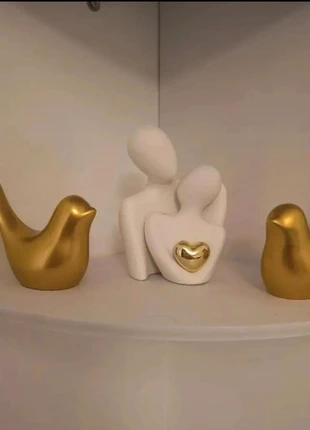 Modern Minimalist White & Golden Embracing Couple Figurine Statue, condition: New with tags, £3.75, £4.64 includes Buyer Protection