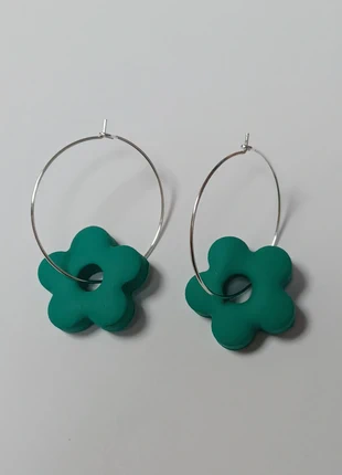 Pendientes aro flor verde jade, marca: Aro, estado: Nuevo sin etiquetas, 3,00 €, 3,85 € Protección al comprador incluida
