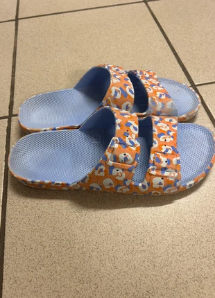 Freedom Moses slippers paars oranje maat 40/41, merk: Freedom Moses, staat: Veelgebruikt, maat: 40, € 6,00, € 7,00 inclusief Kopersbescherming