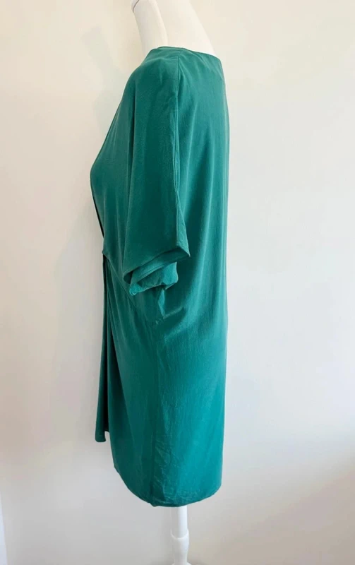 Robe en soie Comptoir des cotonniers turquoise taille 36 parfait état - photo numéro 3