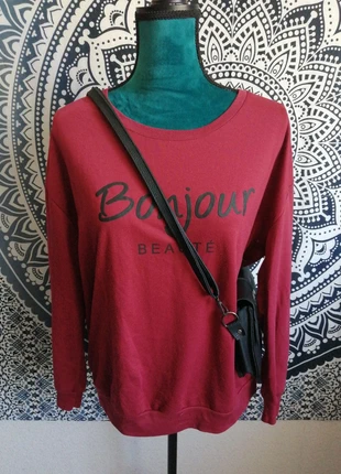 Pull fin bordeaux à message bonjour beauté / mim / (L), marca: Mim, estado: Muy bueno, tamaño: L / 40 / 12, 9,00 €, 10,15 € Protección al comprador incluida