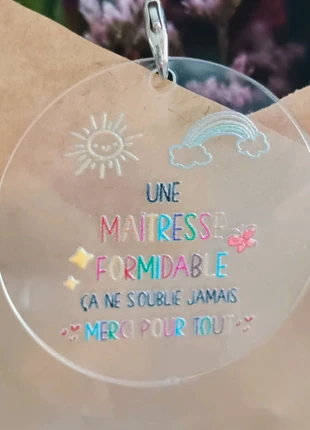 Porte clé acrylique cadeau maîtresse, condition: Very good, €3.90, €4.80 includes Buyer Protection