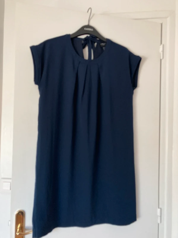 Robe droite bleu marine Cyrillus noeud dans le dos - photo numéro 3