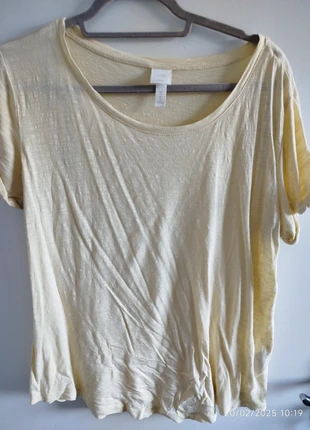 H&m yellow t shirt, brand: H&M, condition: Good, size: M / 38 / 10, €1.00, €1.75 includes Buyer Protection