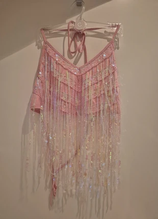 Club Exx Glitzer Fransen Crop Top, marque: Club Exx, état: Bon état, taille: S / 36 / 8, 18,00 €, 19,60 € Protection acheteurs incluse