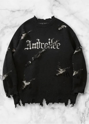 Pull noir effet destroyed taille M style streetwear grunge vintage y2k, marke: y2k, zustand: Sehr gut, größe: M, 40,00 €, 42,70 € beinhaltet Vinted-Käuferschutz Pro