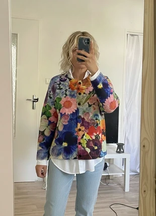 🌼 Cardigan fleuri multicolore léger – pièce unique tendance, brand: Bloom Avenue, condition: Very good, size: M / 38 / 10, €49.00, €52.15 includes Buyer Protection