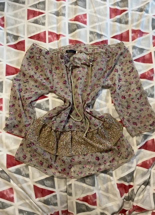 Blusa a Fiori – Cachi/marronicini e Rosa Taglia M- semitrasparente, marke: COQUETTE, zustand: Sehr gut, größe: M / 38 / 10, 10,00 €, 11,20 € inklusive Vinted-Käuferschutz