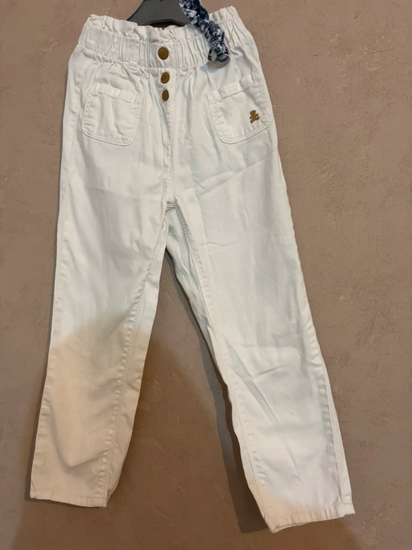 Pantalon LuluCastagnette blanc fille - NEUF - photo numéro 2