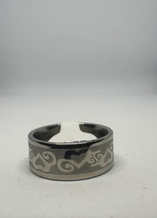 Bague acier inoxydable motif cœurs et spirales, état: Neuf sans étiquette, taille: 16,9 mm, 3,30 €, 4,17 € Protection acheteurs (Pro) incluse