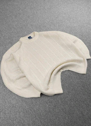 Pull Vintage 80s en Maille Unie Crème / Blanc Cassé à Motifs Torsades (L), brand: Vintage Dressing, condition: Good, size: L, €26.00, €28.00 includes Buyer Protection Pro