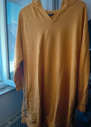 Sweat long à capuche uni moutarde avec bandes sur le côté ms mode femme xxl, marca: M&S Mode, estado: Bom, tamanho: XXL / 44 / 16, €8.00, €9.10 inclui Proteção do Comprador